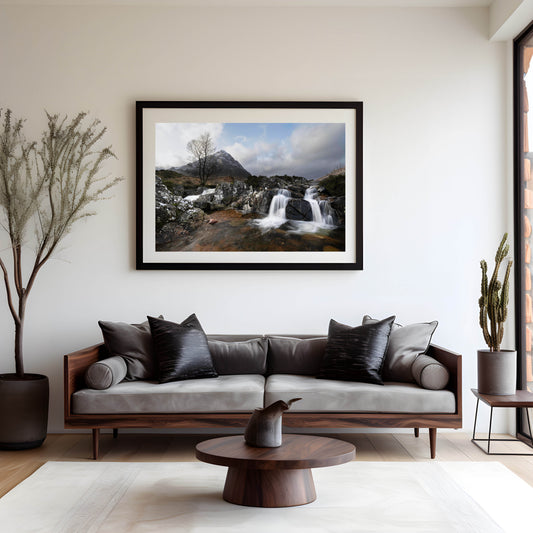 Glen Etive Mor Waterfall Scotland, Glencoe Wall Art Prints, Scottish Photographs, Wall Hangings, Fine Art Photography, Scotland Scenery, Scottish Photography, Photographs from Scotland
