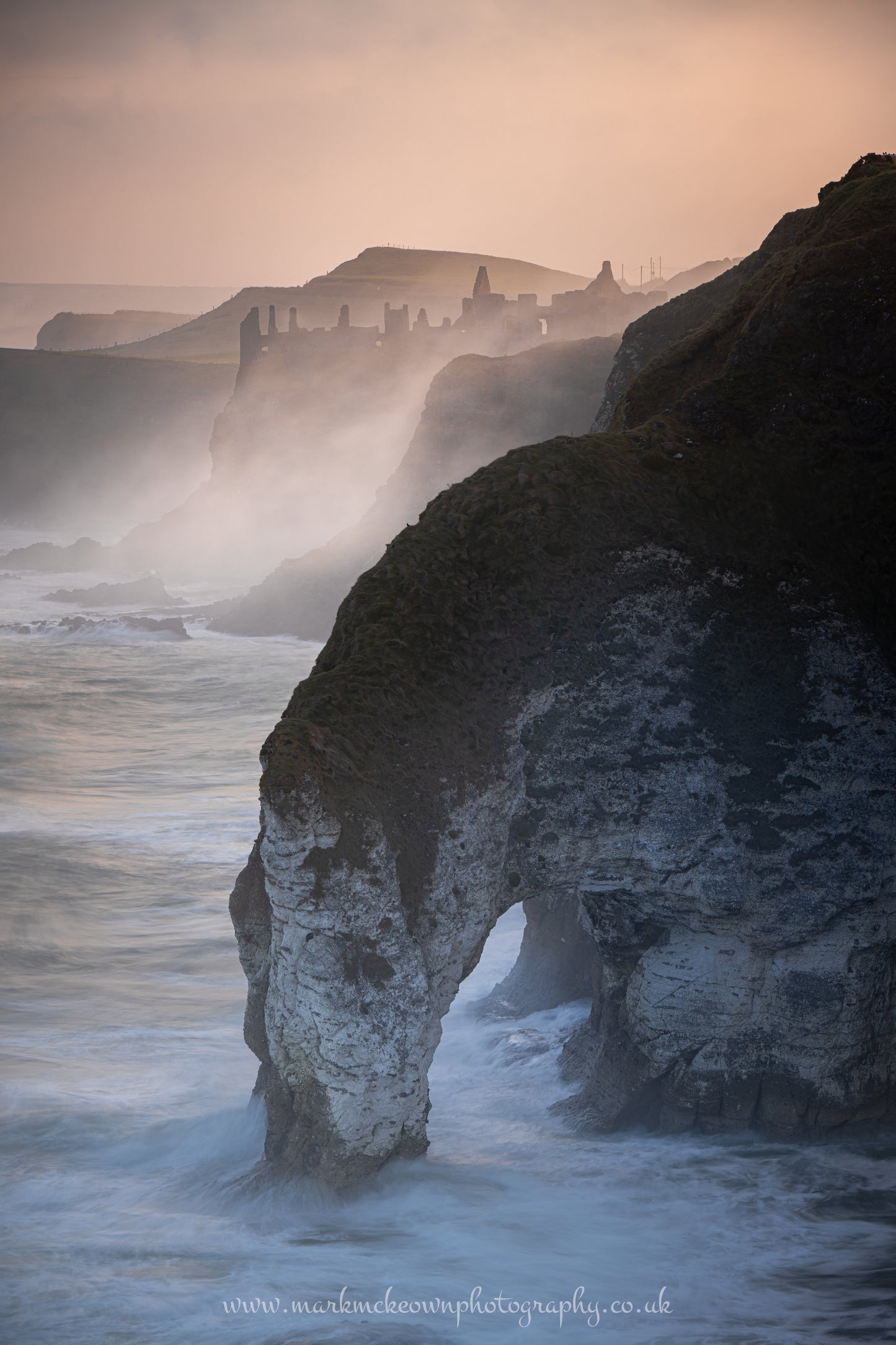 Wishing Arch Print,  Dunluce Castle Photograph, Sea Fog Picture, Northern Ireland Photography, Landscape Photography Prints