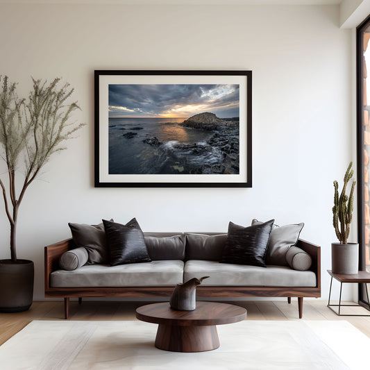 Giants Causeway, Coastal Prints, Irish Photographs, Wall Hangings, Sunset Giant's Causeway, Wall Decor, Causeway Pictures