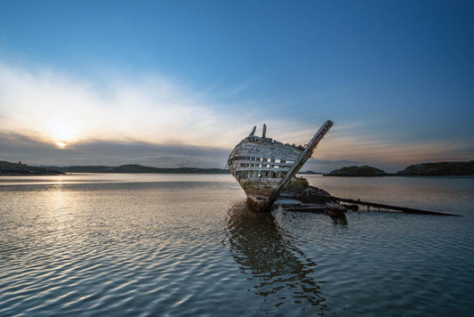 Bad Eddie Shipwreck Fine Art Print, Donegal Sunset Coastal Decor