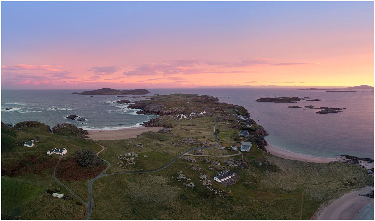 Cruit Island Donegal Aerial Print, Coastal Sunrise Photography