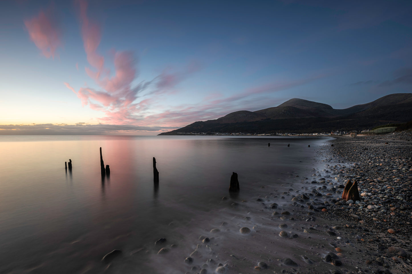 Mourne Mountains from Newcastle Beach, County Down, Northern Ireland