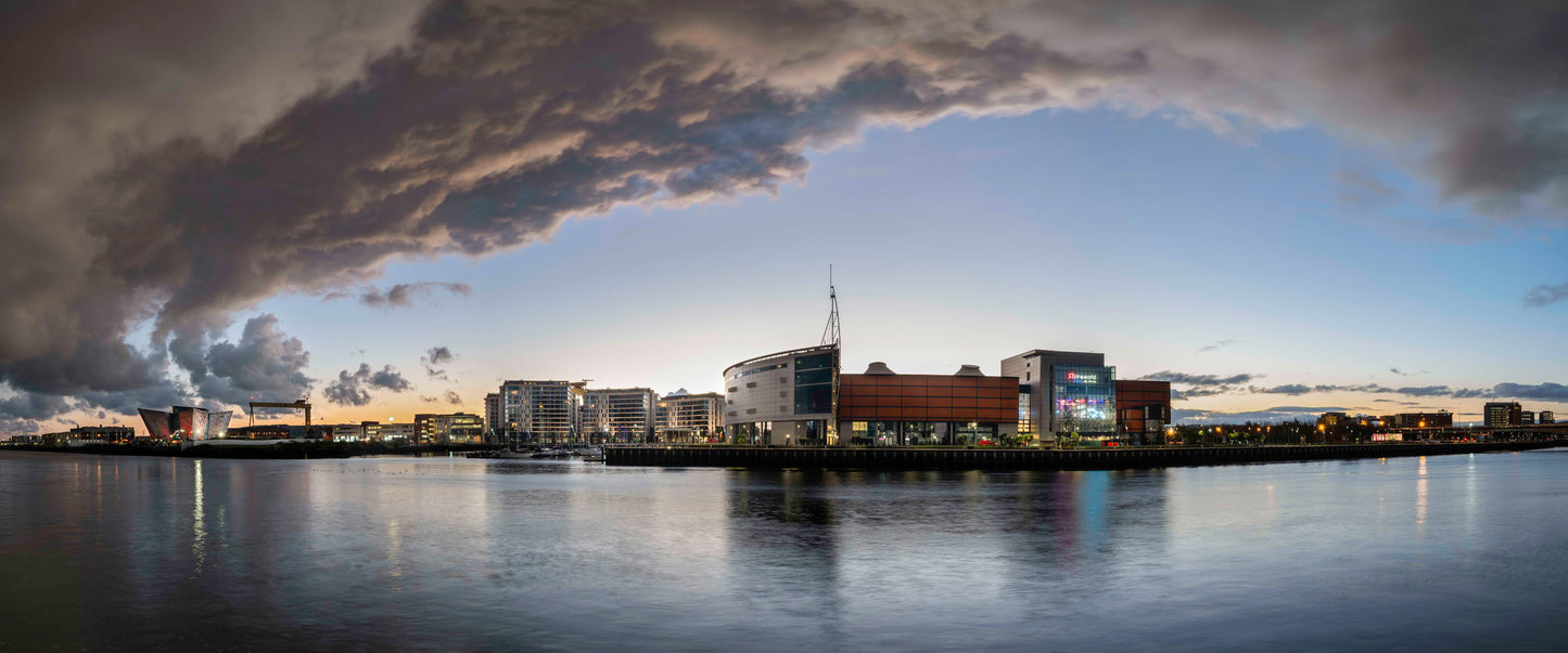 Belfast skyline captured at Sunrise Belfast Northern Ireland.