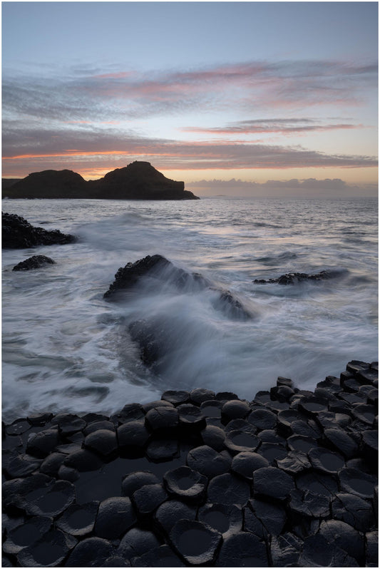 Giants Causeway Sunset Print, Coastal Landscape Photography