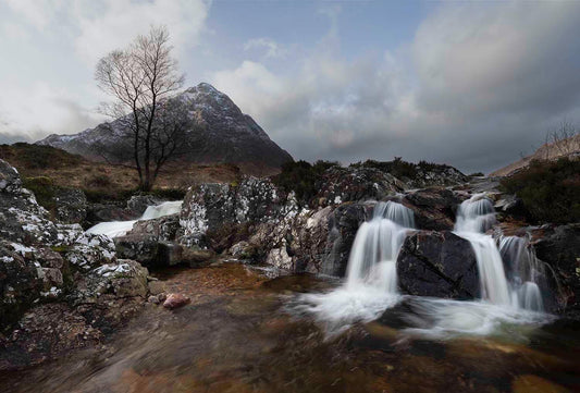Glen Etive Mor Waterfall Scotland, Glencoe Wall Art Prints, Scottish Photographs