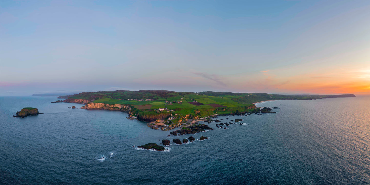 Ballintoy By Drone, County Antrim, Northern Ireland