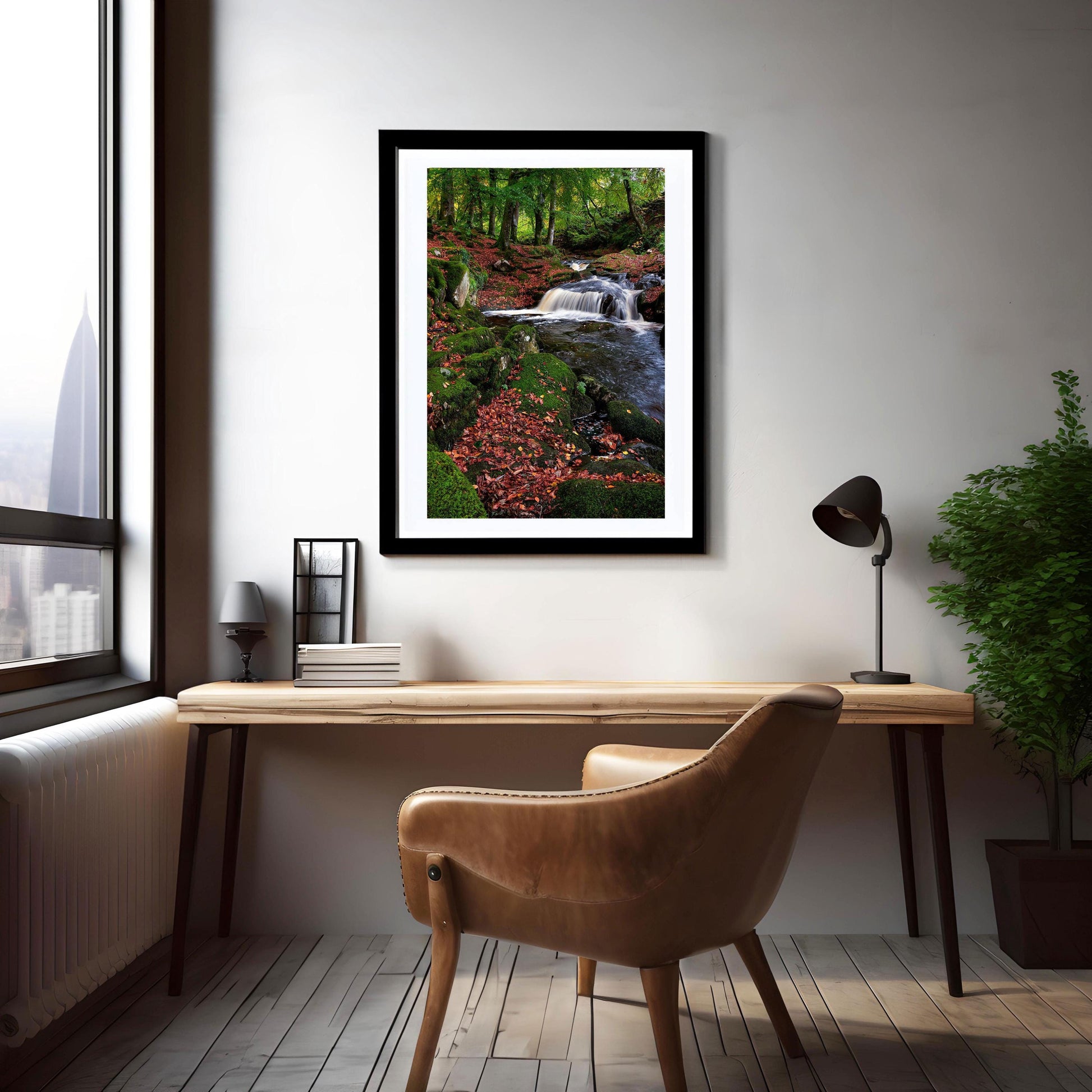 Wicklow Autumn Landscape Print, Ireland Forest River Scene