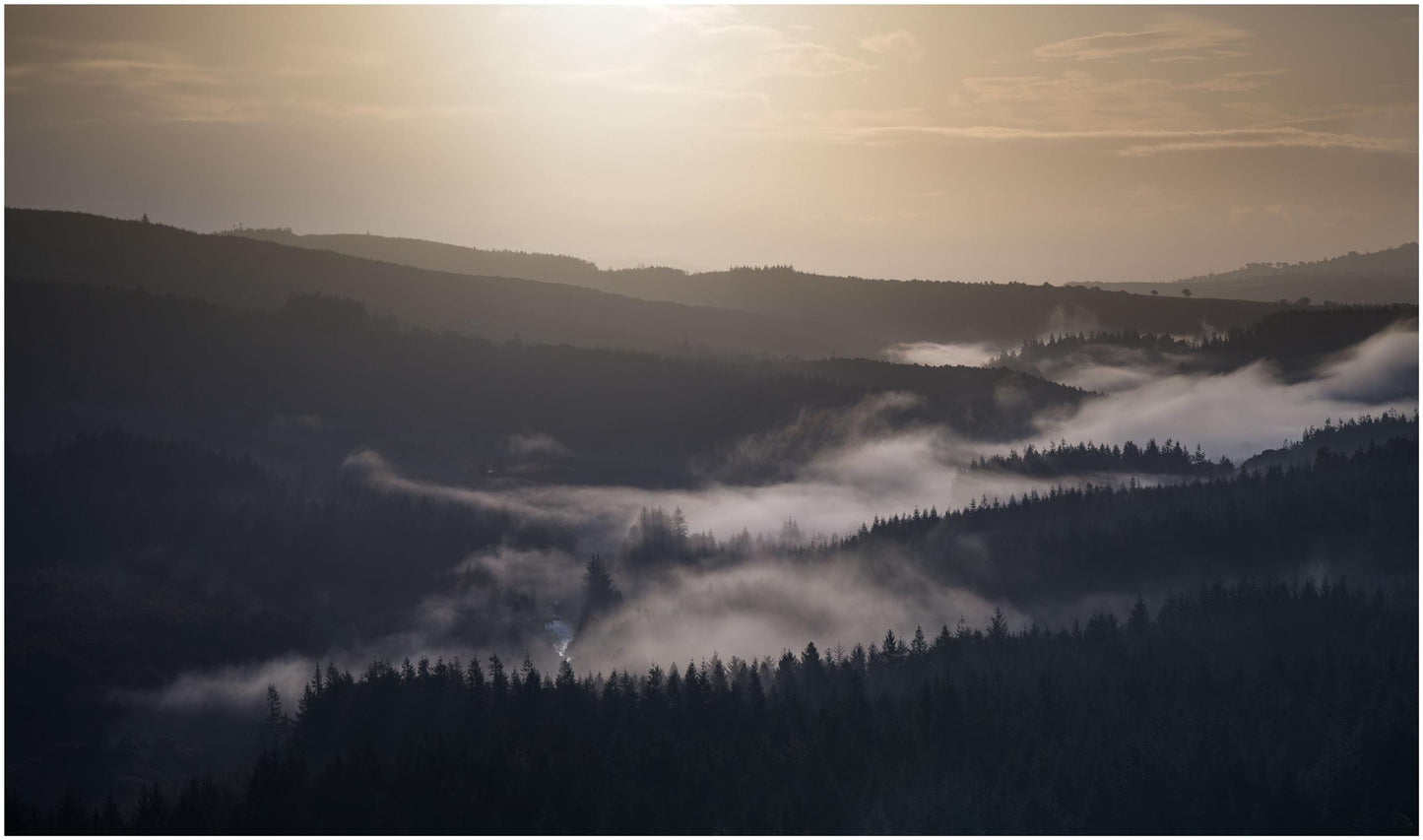 Wicklow Mountains Autumn Fog Photograph, Ireland Wall Art
