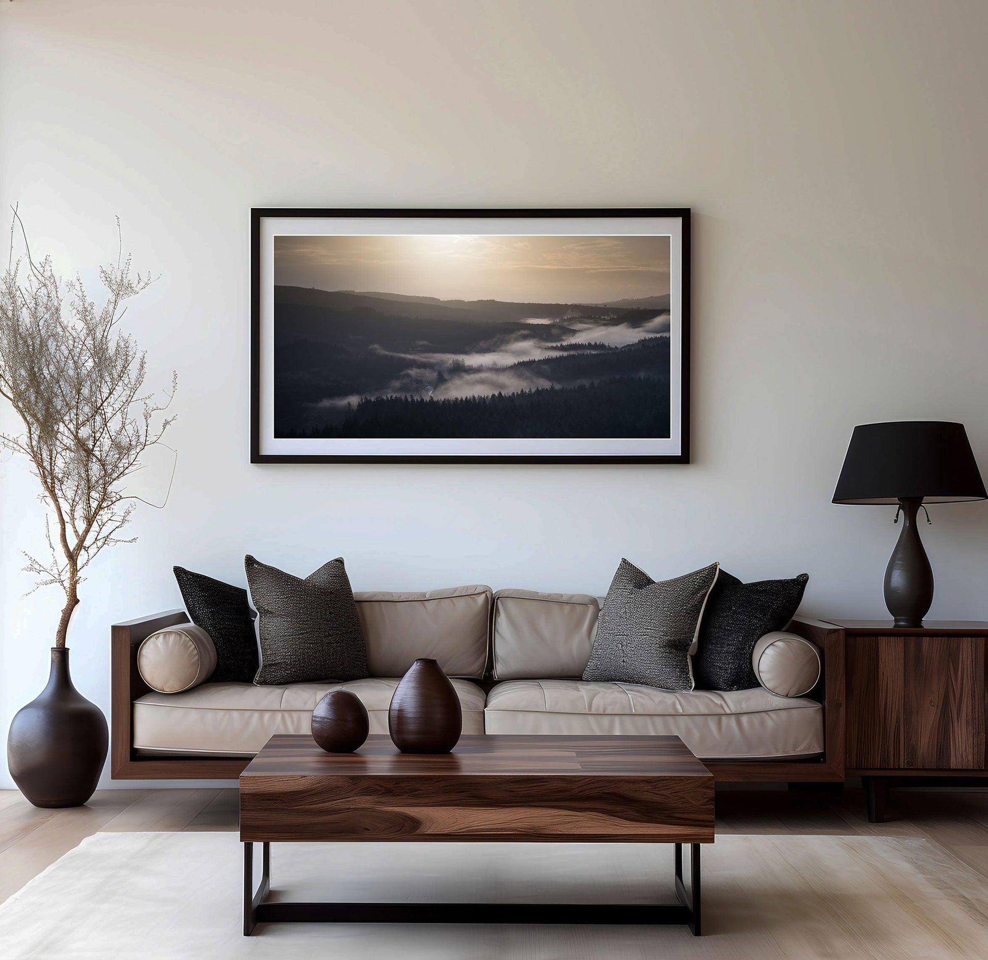 Wicklow Mountains Autumn Fog Photograph, Ireland Wall Art